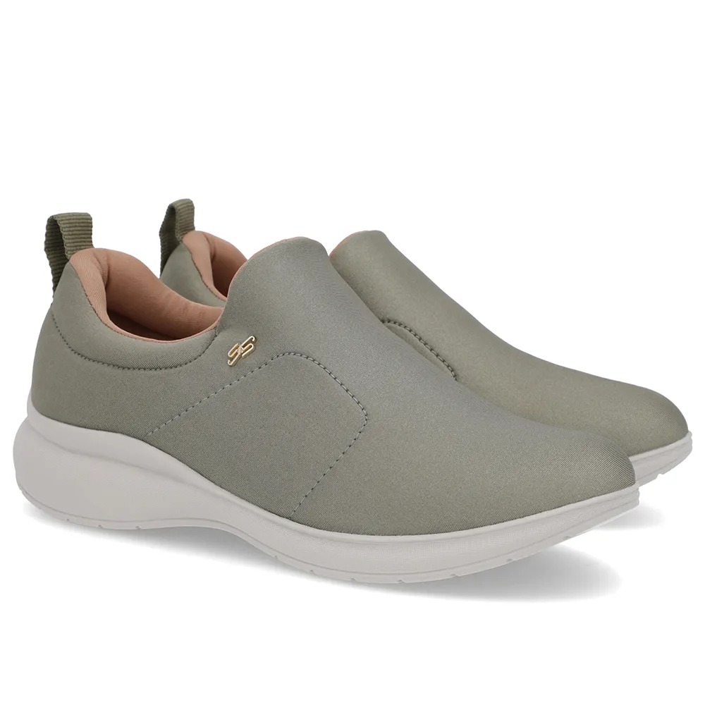 Tênis cabedal em elástano Grafite