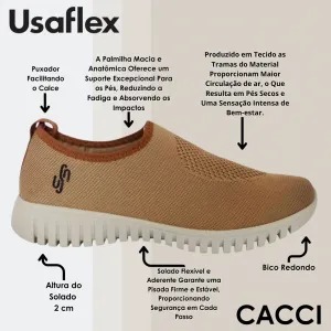 Calçado Casual Sem Cadarço – Conforto e Praticidade camel - Imagem 3