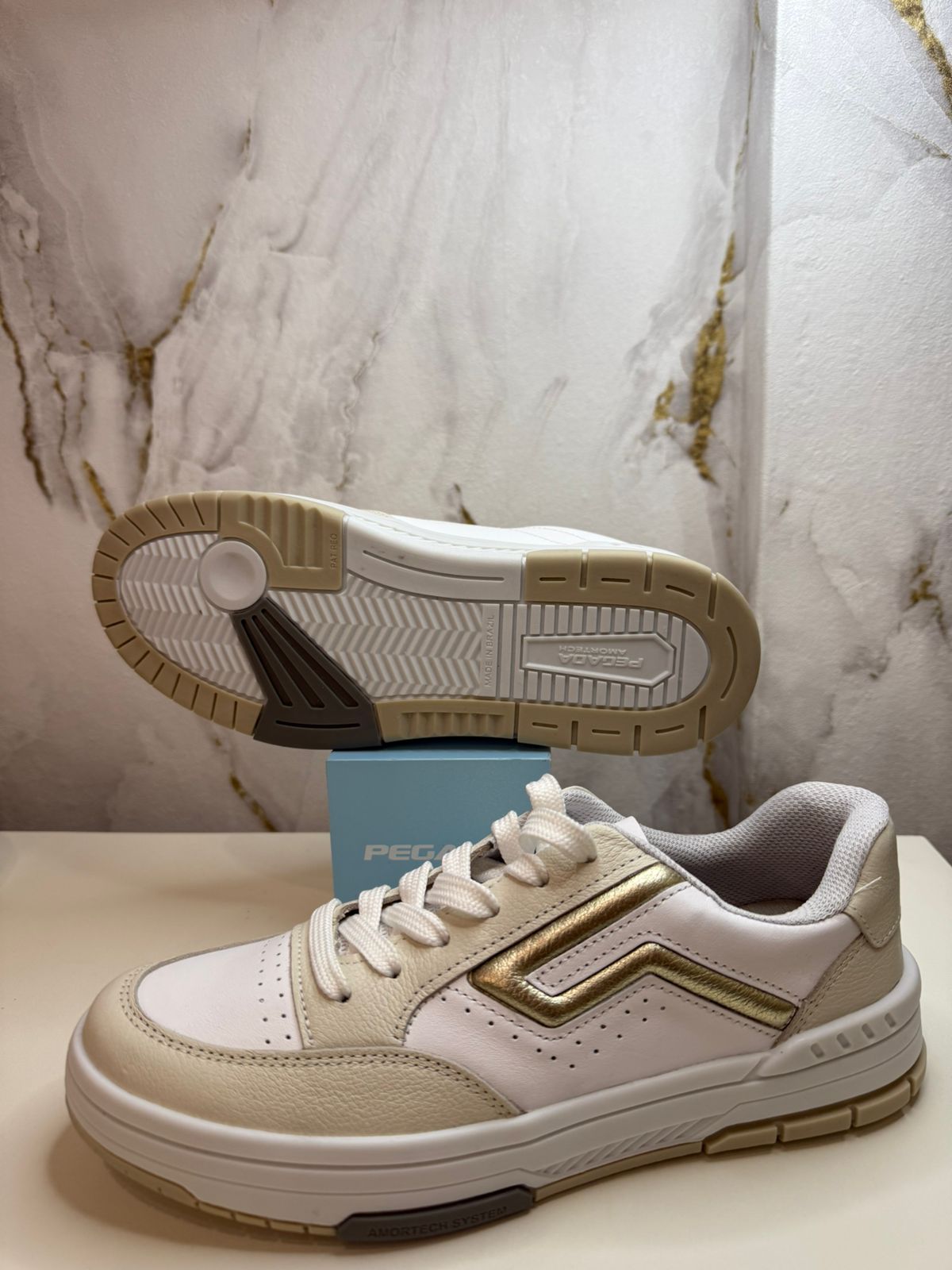 Sapatênis Napa Soft Branco Nature Milk - Imagem 4