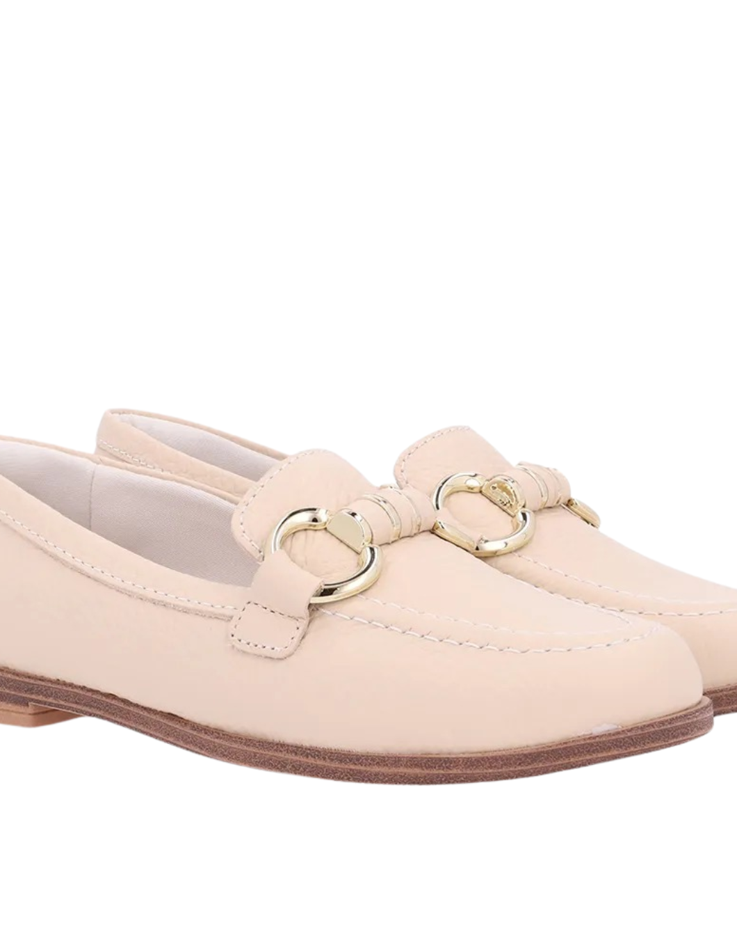 Mocassim Salto Bloco Couro Vanilla